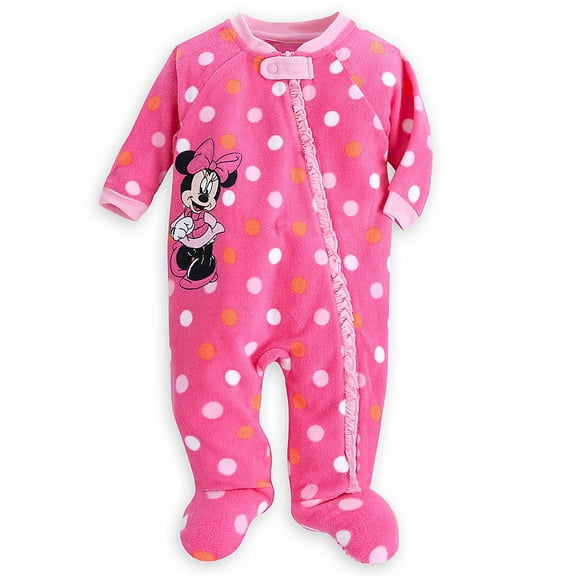 Disney Store Minnie Mouse Footed Blanket Sleeper Pajama Girl Size 18-24 M
