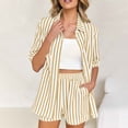 thumbnail image 7 of Bixock Maternity Pants,Womens Over The Belly Pants,Women's Maternity Clothing Two-piece Loose Striped Off Shoulder Shirt Top Shorts Set, 7 of 7