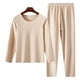 thumbnail image 1 of Ropa interior térmica Long Johns para mujer, conjunto de pijama con base de lana para clima frío, 1 of 7