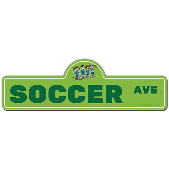 Soccer Street Sign | Indoor/Outdoor | Funny Home Decor for Garages, Living Rooms, Bedroom, Offices | SignMission personalized gift