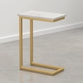 thumbnail image 2 of Simpli Home Skyler 18 inch Wide Metal C Side Table with White Marble Top, Satin Gold, 2 of 9