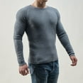 thumbnail image 2 of T-shirts pour Homme, Col Rond, Tricoté, Patchwork Décontracté, Base Grise, Automne, Taille TTTG, 2 of 9