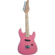 Directly Cheap Junior Kids Mini 1/2-Size Electric Starter Guitar with Gig Bag and Accessories, 32", Metallic Pink