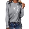 thumbnail image 2 of NuoCaiYun Women'S Long-Sleeve T-Shirts Casual Fashion Crewneck Pullover Round-Neck Printed T-Shirt, 2 of 6