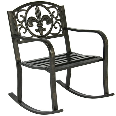 Patio Metal Rocking Chair Porch Seat Deck Outdoor Backyard Glider Patio Metal Rocking Chair Porch Seat Deck Outdoor Backyard Glider Rocker