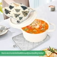thumbnail image 3 of Yayeee Pot Holders Kitchen Heat Resistant with Pocket 7"x9.8" Cotton Oven Cooking Hot Pads, Beige Christmas Trees, 3 of 7