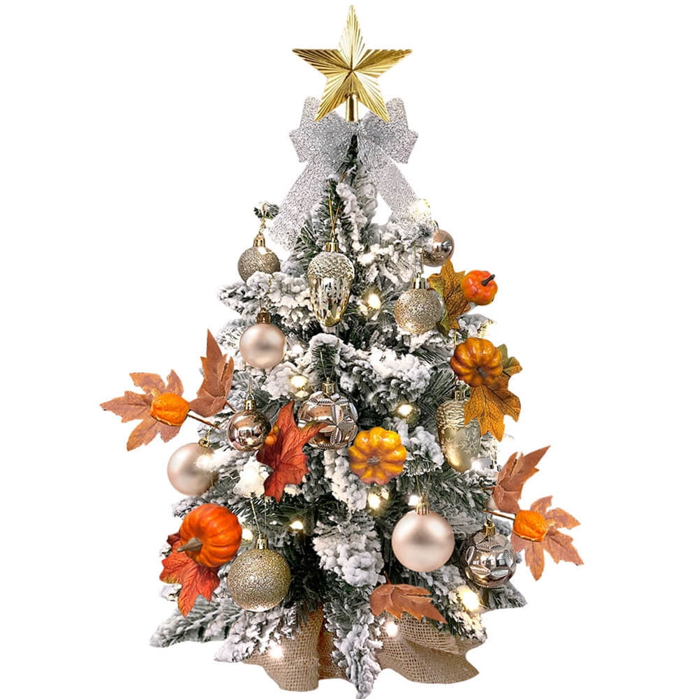 Kadyn Small Christmas Tree, 2ft Mini Christmas Tree, Artificial Small Desktop Xmas Tree with Tree Ornaments, for Christmas Thanksgiving Decorations-D Kadyn Small Christmas Tree, 2ft Mini Christmas Tree, Artificial Small Desktop Xmas Tree with Tree Ornaments, for Christmas Thanksgiving Decorations-D