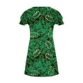 thumbnail image 4 of Summer Dress Saving! Women Casual Mini Dresses Ruffle Short Sleeve Cute Round Neck Flowy Dress with Pockets Green XL, 4 of 5