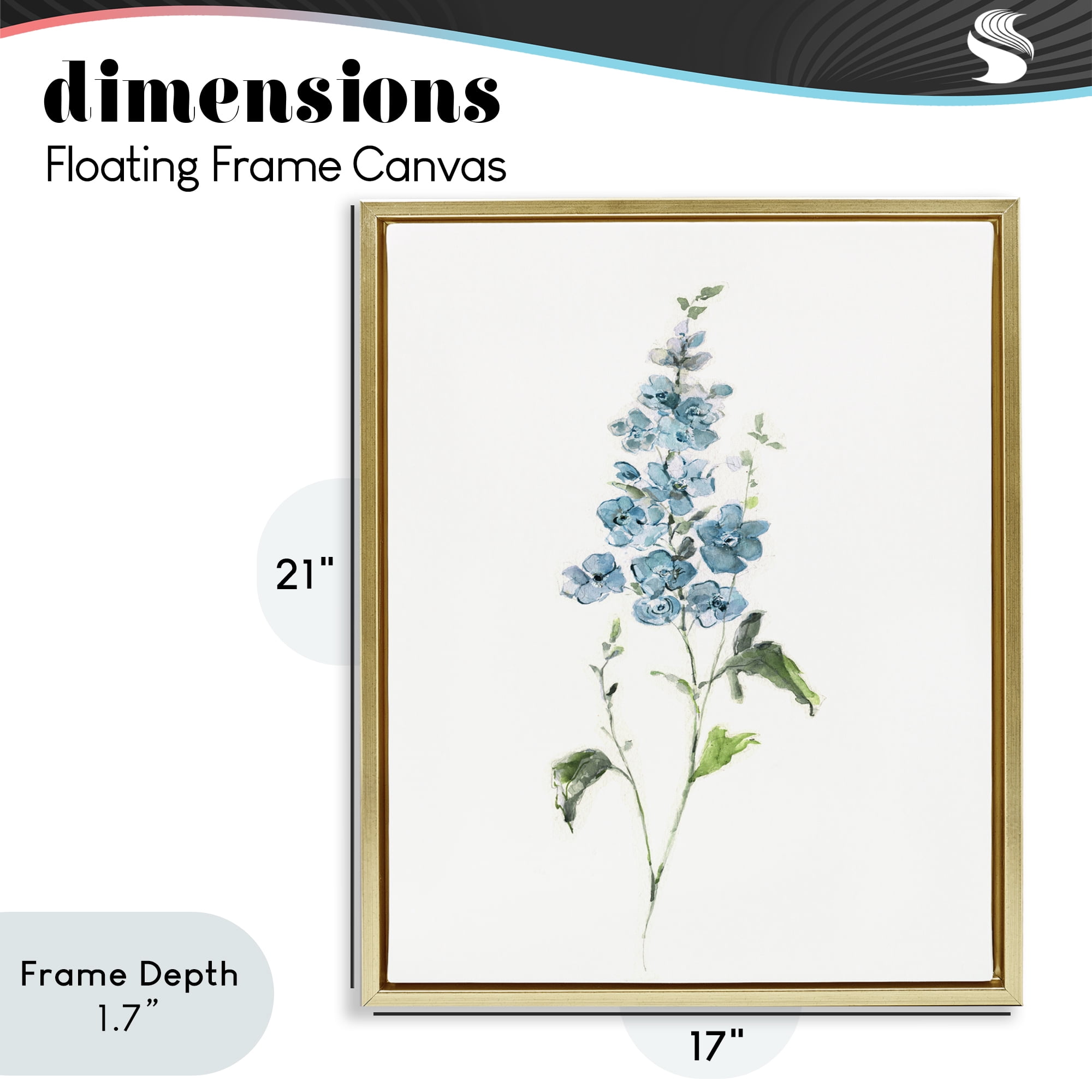 Stupell Industries Natural Spring Herbs Gold Framed Floater Canvas Wall Art, design by Sally Swatland