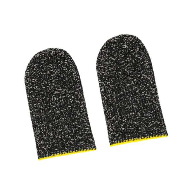 2 Pcs Manchons de Doigt de Jeu Résistants à la Transpiration Respirants Doux Confortables Kit de Gants de Protection d'Écran Pièces de Rechange de Jeu Portables Jaune