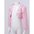 thumbnail image 4 of LiiYii Kids Girls Long Sleeve 3D Flower Bolero Shrug Cropped Cardigan Jacket for Wedding Birthday Party Dress Pink 3, 4 of 9