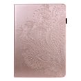 thumbnail image 3 of SaniMore Wallet Case for iPad Pro 11 2024, PU Leather Case Embossed Sunflower Shockproof TPU Shell Card Slots Pen Holder Hand Rope Anti-slip Strip Kickstand Case, Rosegold, 3 of 12
