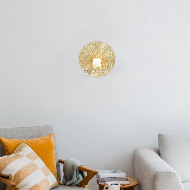 Houderco Portavelas Metálico Dorado Para Pared Ideal Para Estudio Y Oficina