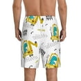 thumbnail image 4 of Lsque Dinosaur on Excavator Mens Sleep Pajama Shorts,Short Pajama Pants, Cotton Ultra-Soft Knit-Small, 4 of 9