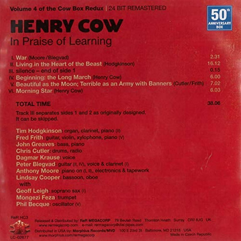 洋楽 Henry Cow Box Redux HENRY COW - Henry Cow Box Redux: The Complete Henry Cow