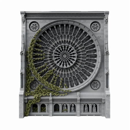 MOC Abandoned Gothic Cathedral Facade (Part 1) Modular Building Blocks Set 211588 DIY Bricks Toys Gift 58877pcs