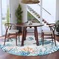 thumbnail image 3 of Round Rug 7Ft Washable Non-Slip, Blue Turtle Coastal Circle Area Rugs for Living Room Bedroom, Octopus Summer Beach Coral Seahorse Indoor Floor Mats Carpet Runner for Home Decor Aesthetic, 3 of 8