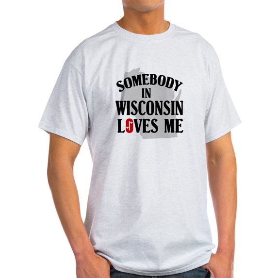 CafePress - Somebody In Wisconsin Ash Grey T Shirt - Light T-Shirt - CP