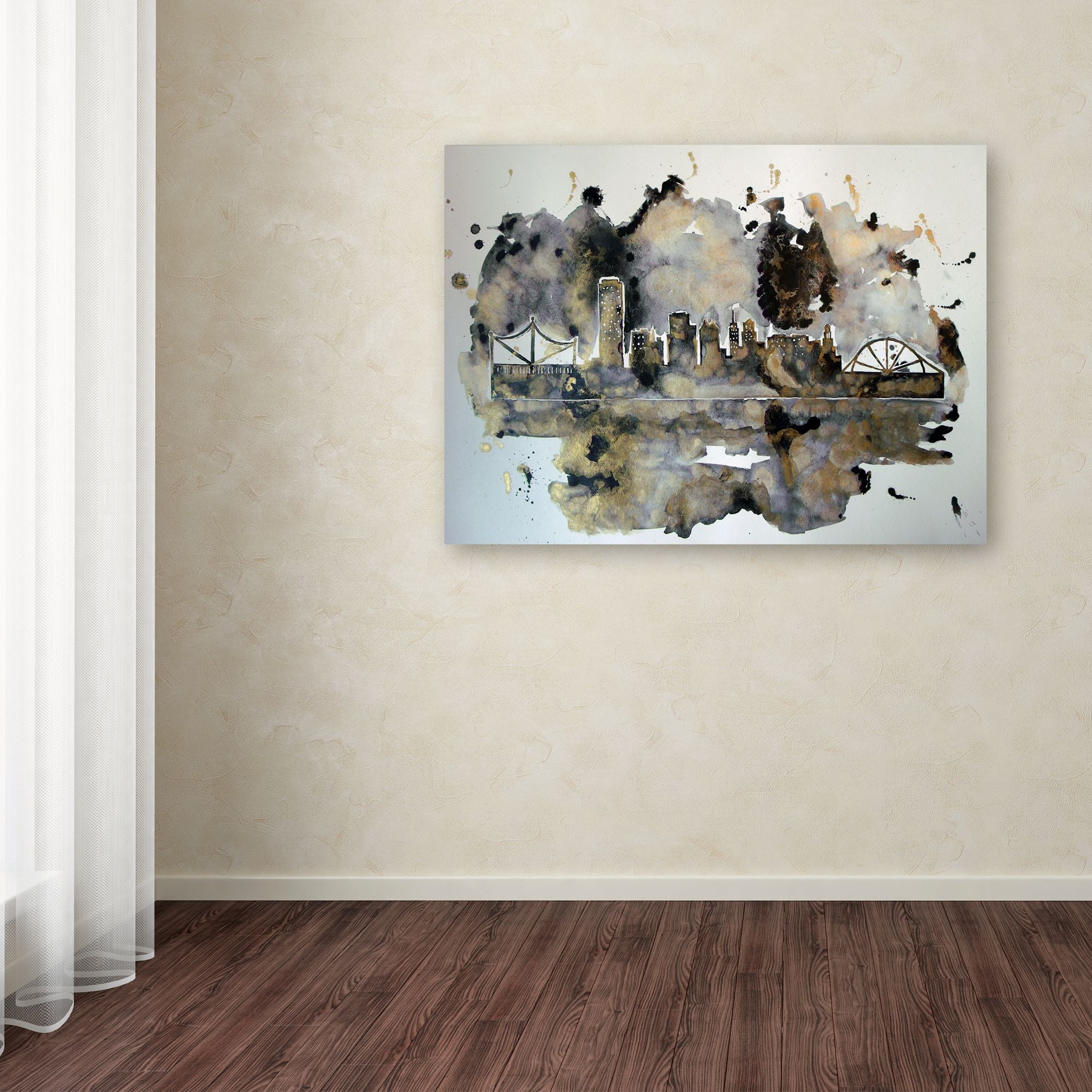 Trademark Fine Art 'Pittsburghs Black and Gold' Canvas Art by Lauren Moss