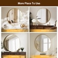 thumbnail image 3 of BEAUTYPEAK 30" Wall Mirror Bathroom Mirror Wall Mounted Round Mirror, Gold, 3 of 8