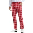 thumbnail image 4 of INSPIRE CHIC Plaid Pants for Men's Color Block Straight Leg Checked Pattern Chino Trousers, 4 of 6