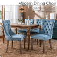 thumbnail image 6 of Velvet Tufted Dining Chairs Set of 2, Upholstered Accent Chairs with Solid Wood Frame for Kitchen & Dining Room, 6 of 11