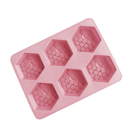 

Juliy 6 Cavity Cake Mould Hexagon Non-stick DIY Silicone Bee Shape Cupcake Fondant Candy Decoration Mold Kitchen Gadget