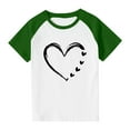 thumbnail image 4 of ATOGUTA Girls Graphic Shirts Valentine Cute Love Heart Graphic T-Shirt Valentine's Day Outfit Love Heart Tee Size 3T-14, Green, 4 of 6