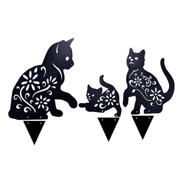 Gato De Metal Gatito Estatua De Metal Clavija 2D Figura De Gato Decoración De Inserción De Suelo Para Decoración Regalo Mansión Césped Jardín Patio Decoración Al Aire Libre Minnieouse HA023754-00