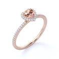 thumbnail image 3 of JeenMata 1 Carat Heart Shape Created Morganite and Moissanite Engagement Ring in 18k Gold Over Silver, 3 of 6