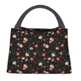 thumbnail image 2 of Vsdgher Red White Flowers Print Insulated Reusable Bags with Sturdy Zipper and Handles, Foldable Totes for Hot or Cold Food Bring or Delivery, 2 of 8