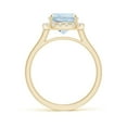 thumbnail image 2 of ANGARA Natural Rectangular 2.45 ct Aquamarine Cathedral Style Cocktail Ring in 14K Yellow Gold for Women (Size-10x8mm) | March Birthstone, Anniversary Jewelry Gift for Women | Natural Aquamarine Ring, 2 of 10