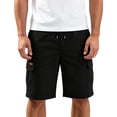 thumbnail image 2 of FRSASU Men's Stretch Cargo Shorts Quick Dry Lightweight Drawstring Elastic Waist Hiking Shorts with Multi Pockets Black, 2 of 5