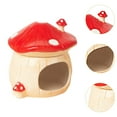 thumbnail image 6 of Hamster House Feeding Bowl Ceramic Hideout Mushroom Shape for Chinchilla Rat Small Pets Habitat, 6 of 9