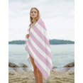 thumbnail image 2 of Pink Stripe Beach Towels Oversized Super Absorbent, Modern Simple Geometric White Striped Lightweight Bath Towel Quick Dry Sets For Bathroom/Pool/Rv Camping/Beach Play/Gym Room/Picnic 35"x70", 2 of 8