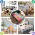 thumbnail image 5 of Rectangle Boho Style Waterproof Tablecloth 60×120 Inch, Bohemian Colorful Floral Reusable Indoor/Outdoor Durable Table Cover for Party Kitchen Dinner Room Decor, 5 of 6