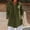 Army Green, variant on Fall Women's Blouse Casual Cotton 3/4 Sleeve Collared Tops for Women Loose Solid High Low Flowy Tops