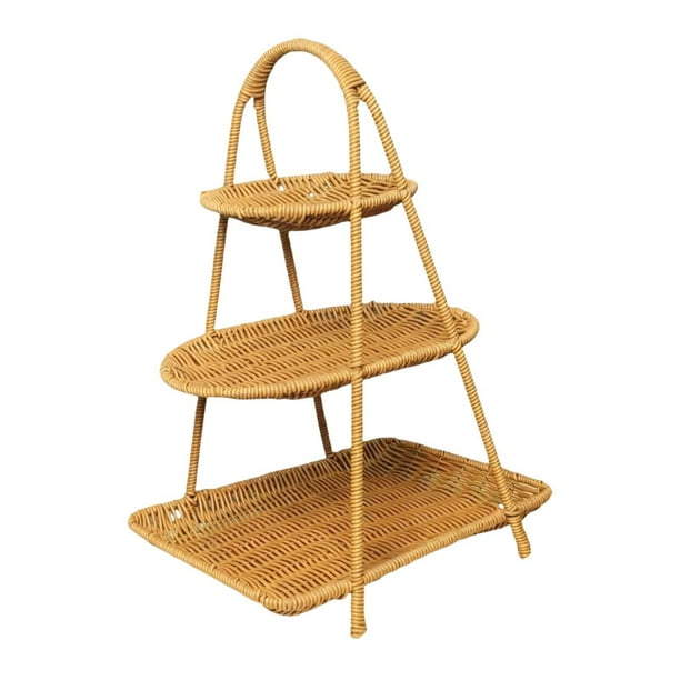 Cesta Tejida de Frutas Canasta Organizadora de Comida Soporte para Repostería Bandeja de Frutas Decorativa Hecha a Mano Adecuada para Baño Dormitorio