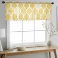 thumbnail image 2 of Yellow Geometric Valance Curtains for Kitchen/Living Room/Bathroom/Bedroom Window, Rod Pocket Small Topper Half Short Window Curtains Voile Sheer Scarf, Morocco Modern Abstract Plaid Art 54"x18", 2 of 8
