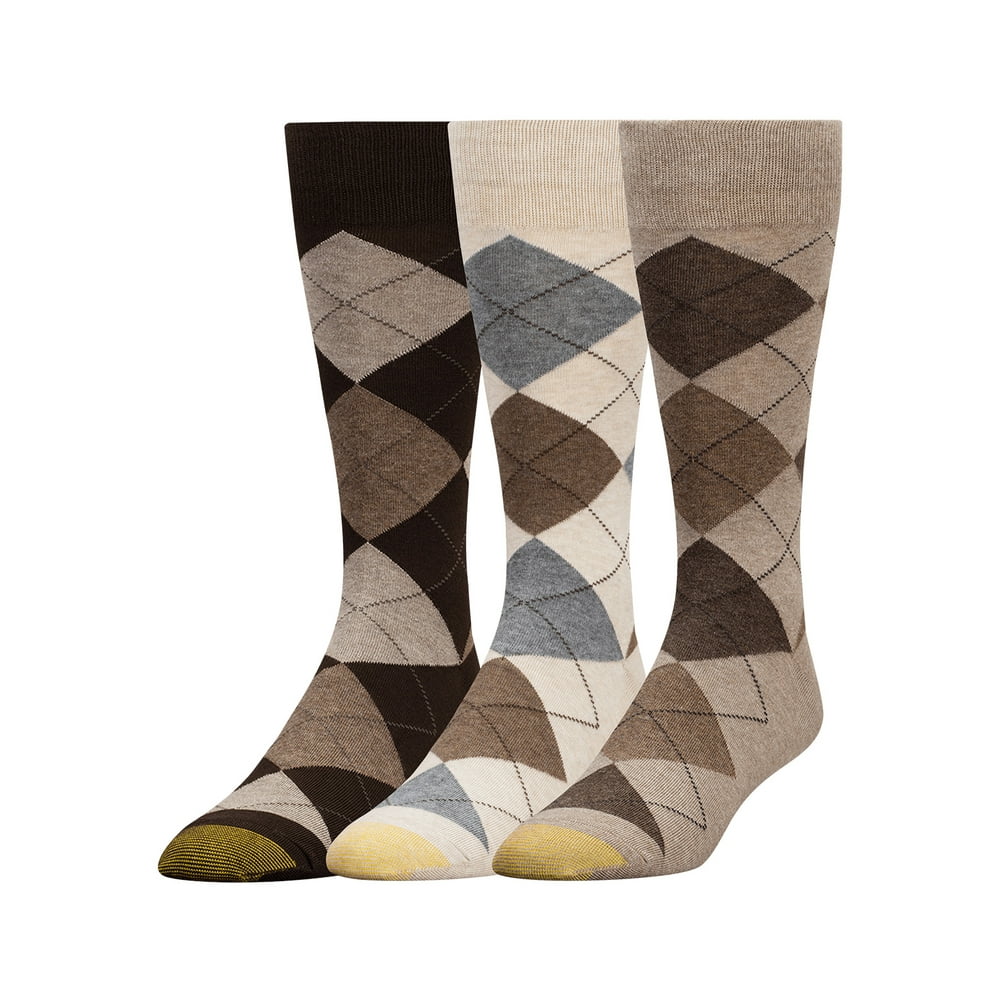GOLDTOE Gold Toe Men's Carlyle Argyle Extended Size Socks 3 Pack