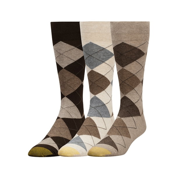 GOLDTOE Gold Toe Men's Carlyle Argyle Extended Size Socks 3 Pack