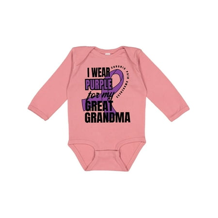 

Inktastic Chronic Pain I Wear Purple For My Great Grandma Gift Baby Boy or Baby Girl Long Sleeve Bodysuit