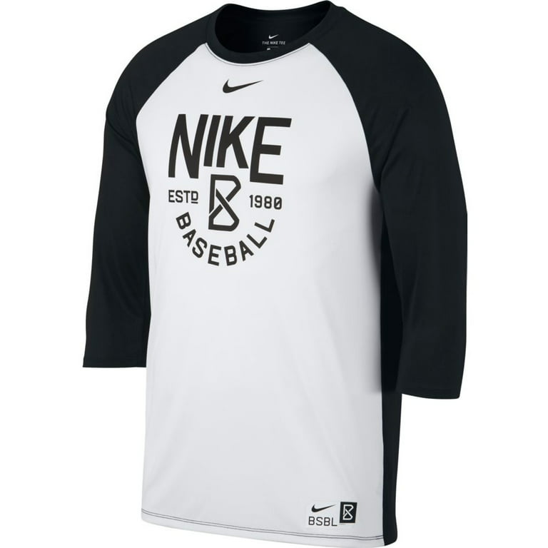 smal Eenheid biologie Nike Men's Dry 3/4 Sleeve Baseball Shirt 878682-101 White/Black -  Walmart.com