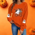 thumbnail image 2 of Women's Long Sleeve Sweatshirt Casual Crewneck Oversized Pullover Hoodies Fall Tops,XL, 2 of 8
