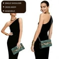 thumbnail image 3 of TSOVTHRID Aztec Tribal Stripe Print Evening Bag Clutch Purses for Women Leather Green Envelope Bag Ladies Clutch Handbags for Formal Wedding Party Cocktail with Chain Strap, 3 of 7