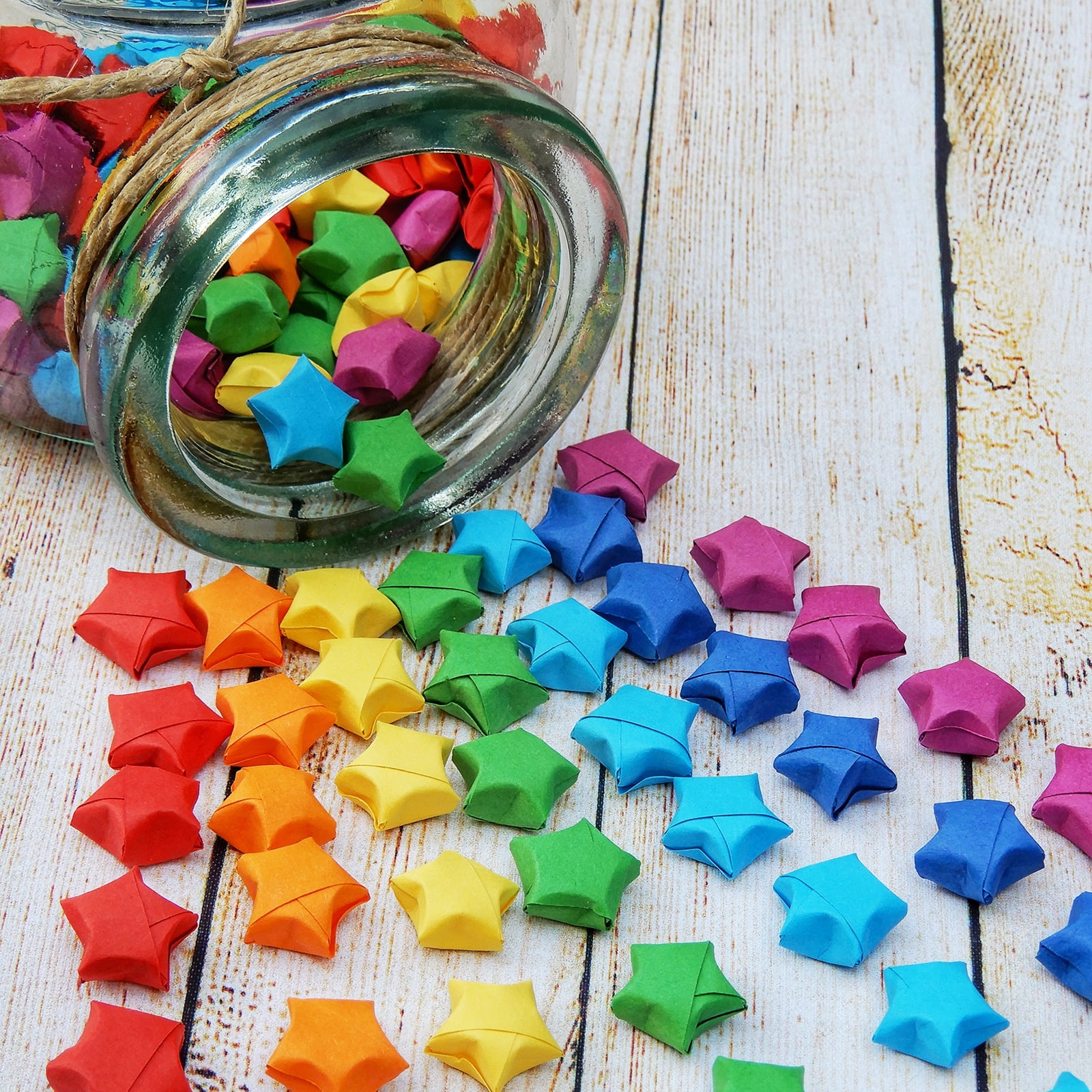 952pcs Pre-made Origami Lucky Stars Paper Wishing Star for Best Wish Christmas, 7 Colors