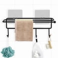 thumbnail image 4 of Soporte para toallas de hierro para cocina, rollo de tijera, gancho de papel, estante de almacenamiento para baño (negro), 4 of 7
