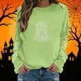 thumbnail image 2 of BXJX Womens Halloween Sweatshirts, Holiday Long Sleeve Crew Neck Rhinestone Pullover Tops for Halloween Green Size 2XL, 2 of 5