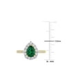 thumbnail image 2 of 1.67 Carat (Ctw) Lab-Created Green Emerald and White Topaz Halo Ring in 10K Yellow Gold for Women, 2 of 6