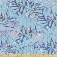 thumbnail image 1 of Natural Color Fabric by the Yard, Tropical Pattern with Exotic Leaves and Grunge Paint Splashes, Decorative Upholstery Fabric for Sofas and Home Accents, 5 Yards, Pale Sky Blue Multicolor by Ambesonne, 1 of 4